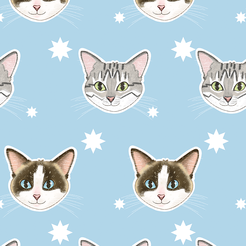 Ilustración de dos gatos